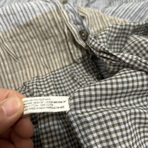 Khadi and Co. Bess Nielsen Blouse Stripe Medium Brown Blue - Picture 14 of 16